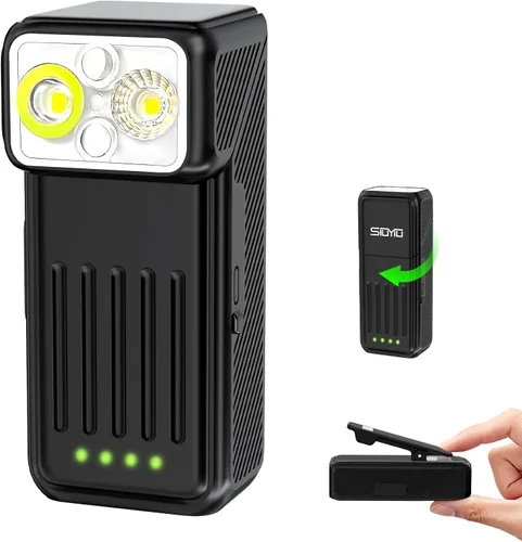 Vista 12 de Linterna EDC recargable, linterna de bolsillo de 3300 lúmenes Mini linternas con carcasa luminosa y magnética: linternas impermeables IPX5