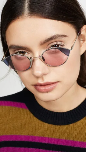 Vista 3 de Fendi Gafas de sol estrechas para mujer, rosaazul, talla única