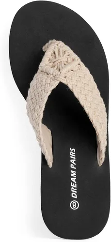 Vista 4 de DREAM PAIRS Women's Platform Flip Flop Arch Support Comfortable Woven Strap Soft Cushion Wedge Flip Flops Summer Thong Sandals