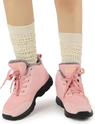 Vista 5 de BomKinta Calcetines holgados para mujer, calcetines de bota alta hasta el muslo, calcetines suaves para mujer, tallas 5-9