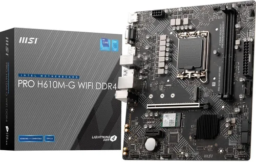 Vista 9 de MSI PRO H610M-G Placa base WiFi, Micro-ATX. Soporta procesadores Intel Core de 14ª, 13ª y 12ª generación, LGA 1700 - DDR5 Memory Boost 5600MHz/MAX