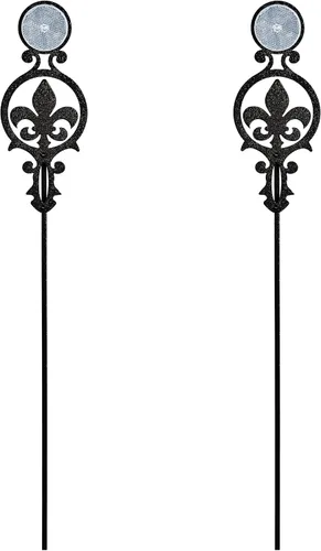 Vista 11 de Touch of Class Pathways Marcapasos Reflectantes para Entrada de Dos Unidades para Uso en Exterior Diseño de Emblema de Flor de Lis Juego