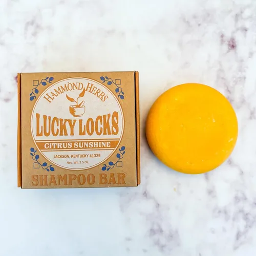 Vista 3 de Lucky Locks Citrus Sunshine Barra de champú natural Cuidado del cabello sin residuos Sin sulfatos