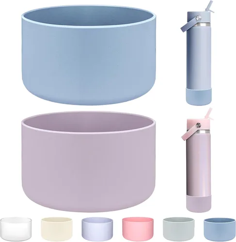 Vista 17 de HEYSKAY 2 piezas de botella protectora de silicona para botella de agua Hydro Flask, accesorios y compatible con Yeti, Iron Flask más marcas