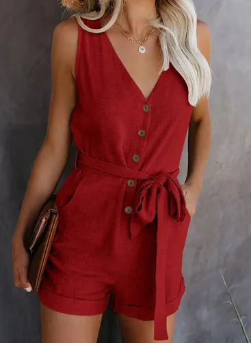 Vista 5 de Dokotoo - Enterizo para mujer, con cuello halter, sin mangas, estampado floral y color sólido
