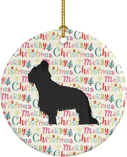 Vista 71 de Caroline's Treasures Affenpinscher - Adorno de cerámica con texto en inglés "Merry Christmas", multicolor para colgar en el árbol de Navidad