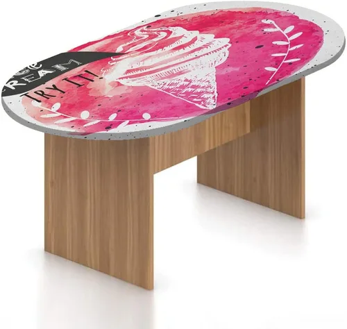 Vista 10 de Mantel ovalado ajustable para patio, decoración de helado, de poliéster elástico, fondo de gofre con estampado de dulce verano, se adapta a mesas