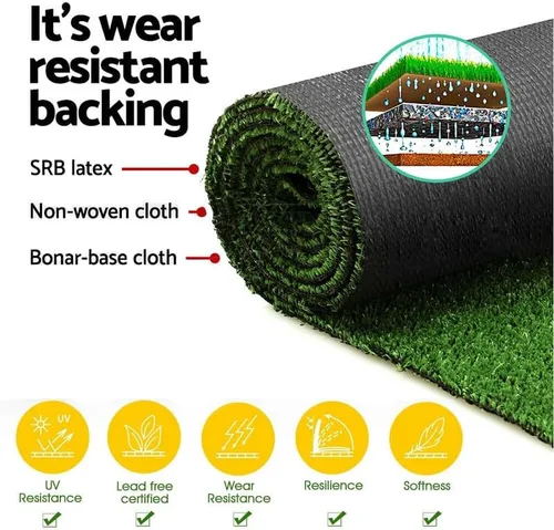 Vista 3 de Alfombra de Césped Artificial Turf, 0.4 pulgadas Alfombra de Césped Falso para Interiores y Exteriores para Perros, Mascotas, Césped Sintético