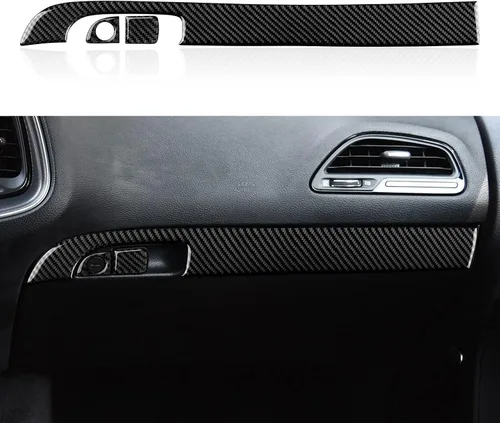 Vista 22 de Coche cambio cambio panel cubierta calcomanías para 2011 2012 2013 2014 Dodge cargador accesorios fibra carbono interior pegatinas
