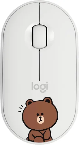Vista 2 de Logitech Pebble - Ratón inalámbrico con Bluetooth o receptor de 2,4 GHz, color blanco roto Blanco hueso