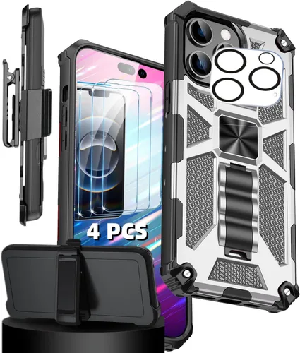 Vista 9 de for iPhone Case, Heavy Duty Military Grade Drop Tested Cover with Built-in Kickstand and for Magnetic Ring (Black,iPhone 11)