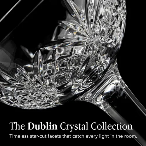 Vista 4 de Godinger Copas de champán, juego de copas de champán, copas de Martini Coupes Barware - Juego de 4, 6 onzas, Colección Dublin Crystal