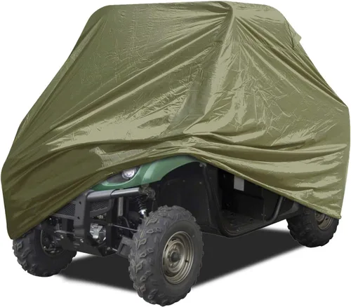 Vista 8 de EliteShield Cubierta impermeable Quad 4 x 4 UTV, cubierta de almacenamiento SXS para vehículo utilitario resistente, color negro se adapta hasta 108