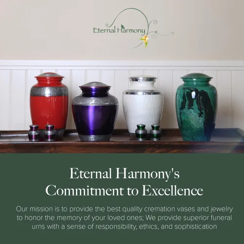 Vista 8 de Eternal Harmony Urna grande para cenizas, jarrón de cremación masculino y femenino para cenizas humanas, sello seguro y bolsa de terciopelo, jarrón