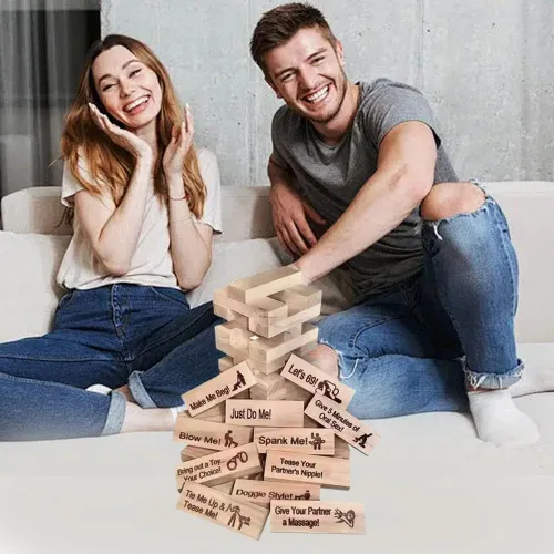 Vista 4 de Juego de torre de lujuria para adultos, juego de torre de bloque súper travieso de 48 piezas, juegos para parejas para adultos, juego de bloques