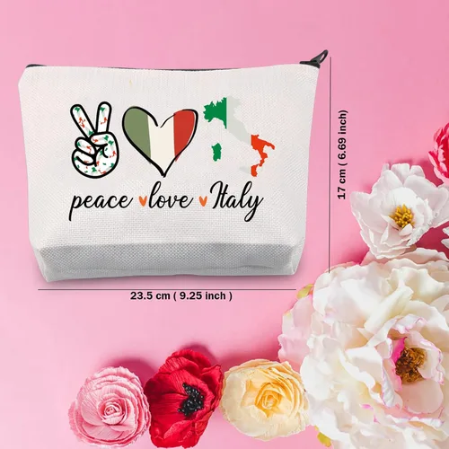 Vista 2 de TSOTMO Italia regalo Italia viaje neceser para turista regalo italiano Italia viaje regalo paz amor Italia cosméticos bolsa para amantes de Italia