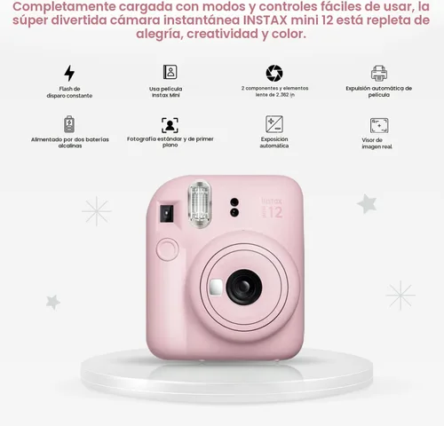 Vista 4 de Cámara Fujifilm Instant Mini 12 + Paquete de Accesorios y Funda Personalizada Compatible + Fuji Instant (20 Fotos) Álbum de Fotos Mini de Diseñador