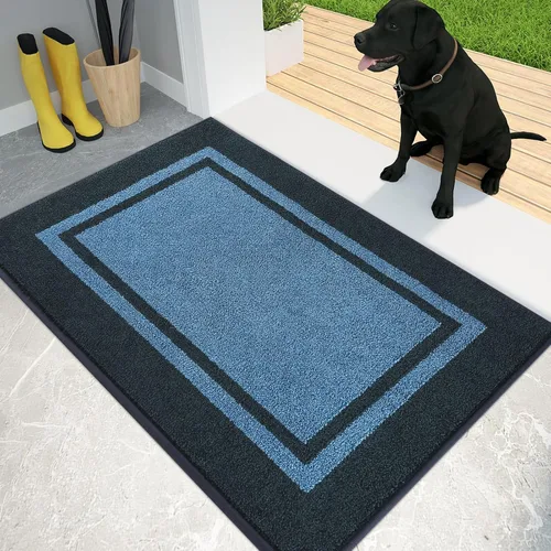 Vista 22 de PURRUGS Tapete para puerta con atrapamiento de suciedad, 20 x 32 pulgadas, antideslizante, lavable a máquina, tapete de entrada, tapete para puerta
