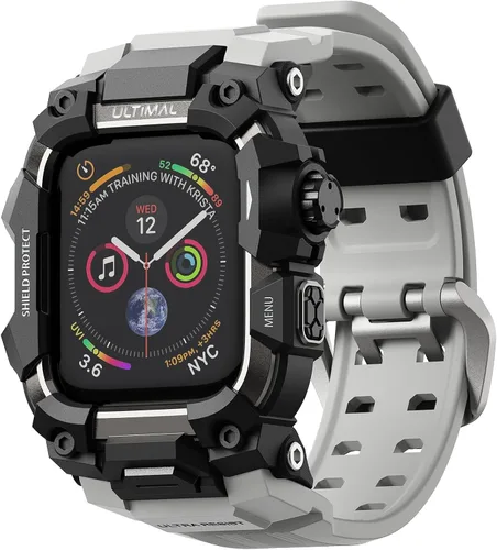 Vista 9 de ULTIMAL Funda Resistente con Correa para Apple Watch 44mm, Compatible con Apple Watch Series SE 3/SE 2/SE Generation/6/5/4, Funda Táctica Antigolpes