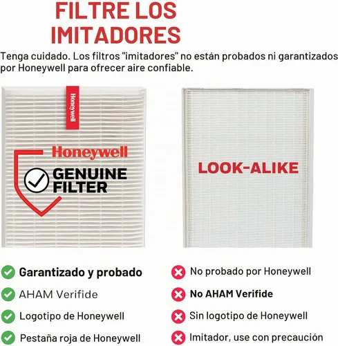 Vista 6 de Filtro purificador de aire Honeywell tipo HEPA, U – para las series HHT270 y HHT290