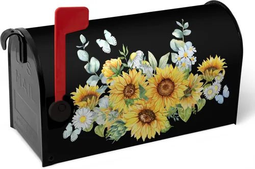 Vista 26 de Funda magnética para buzón patriótico de verano del 4 de julio, cubierta para buzón de bandera de Estados Unidos, diseño floral, Día