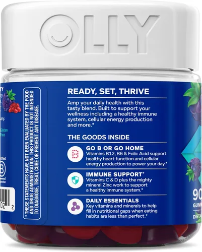 Vista 10 de Suplemento multivitamínico de gomitas Perfect Men de Olly, sabor a mora, 90