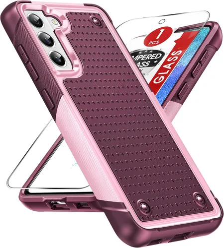 Vista 51 de LeYi Funda para Galaxy S21 FE-5G: Funda Samsung S21 FE con protector de pantalla, doble capa protectora de policarbonato duro y TPU suave Android