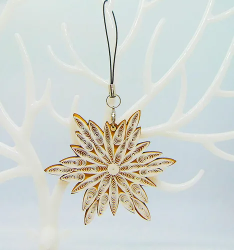 Vista 10 de Árbol de Navidad, decoración del hogar, decoración navideña, adorno hecho a mano, ornamento quilled, bolso, mochila, bolso, teléfono móvil