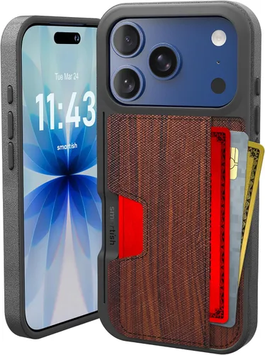Vista 65 de Smartish Funda tipo cartera para iPhone 11 Pro - Wallet Slayer Vol. 2 [soporte protector delgado] tarjetero (seda) - Black Tie Affair Holds 3
