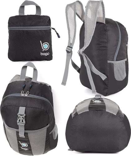Vista 3 de Bago Mochila liviana Mochila plegable impermeable para viajes y deportes. Mochila plegable y que se puede guardar en una funda para adultos, hombres