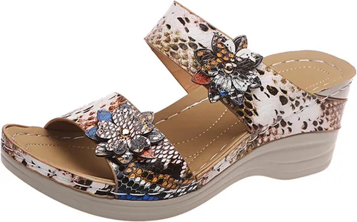 Vista 6 de Ladmiple - Sandalias ortopédicas planas y cómodas para mujer, con soporte de arco, sandalias ortopédicas de verano, lindas sandalias para caminar