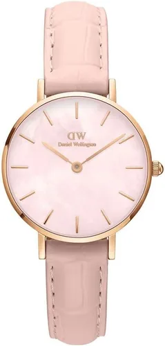 Vista 6 de Daniel Wellington Reloj Petite Rouge, correa de cuero rosa