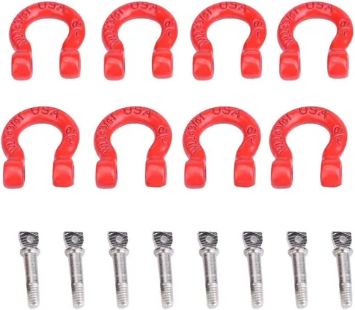 Vista 9 de HERCHR Gancho de remolque RC, 8 piezas de metal RC con hebilla de remolque con hebilla de remolque, grillete de bloqueo de enganche, accesorios