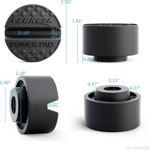 Vista 6 de PLANGER® - Power Pad - Gato de goma para carretilla, soporte de eje de elevación del vehículo - Uso universal - Protege tu coche, SUV y cualquier