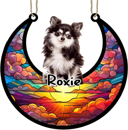 Vista 22 de LOVELYPOD Adorno de Navidad personalizado para perro pastor australiano, atrapasoles conmemorativo, adorno de Navidad de pastor australiano