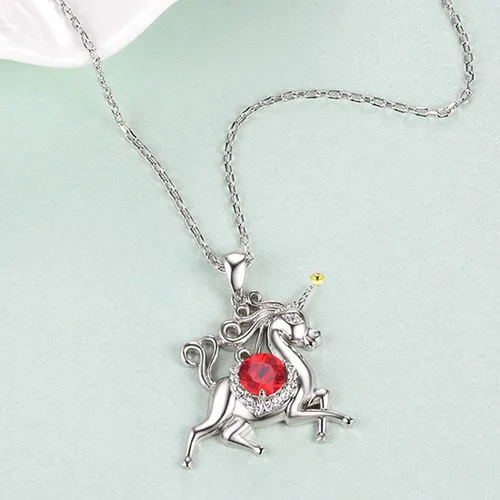 Vista 7 de Dorella Regalos de cumpleaños para ella, collar de plata de ley 925, piedras natales de septiembre y octubre, zafiro azul, rosa, turmalina, joyería