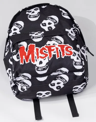 Vista 3 de Misfits Mochila Música Cráneo Logo Negro Rojo Mochila 16