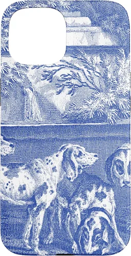 Vista 6 de Vintage Blue French Toile Hound Dogs Case for iPhone 16