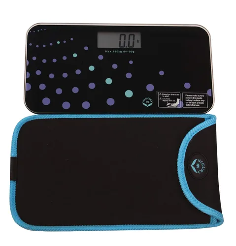 Vista 8 de NewlineNY - Mini báscula de baño negra + estuche de viaje SBB-0718MBK+101BG