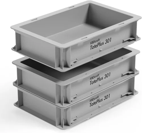 Vista 19 de Contenedor de almacenamiento apilable, caja organizadora de plástico resistente y bandeja con paredes rectas, pequeñas bolsas de plástico para Negro