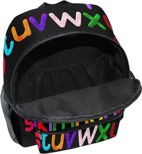 Vista 3 de CHIFIGNO Mochila personalizada con nombre Logo Lindo Dinosaurio Niños Mochilas Preescolares Azul, Alfabeto colorido., Viajar