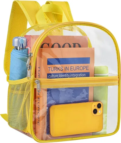 Vista 18 de Paxiland Mochila transparente resistente, 16 x 13 x 7 pulgadas, bolsa
