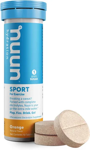 Vista 2 de Nuun Sport: Tabletas de bebida mejorada con electrolito de naranja (6 tubos de 10 tabletas) previamente Nuun Active.