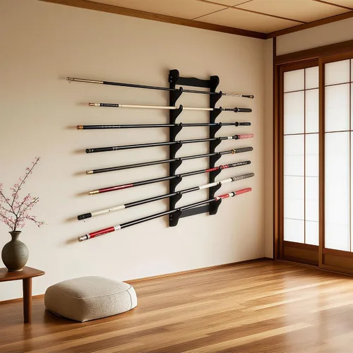 Vista 7 de Estante de 8 niveles para espadas, Katana y Wakizashi