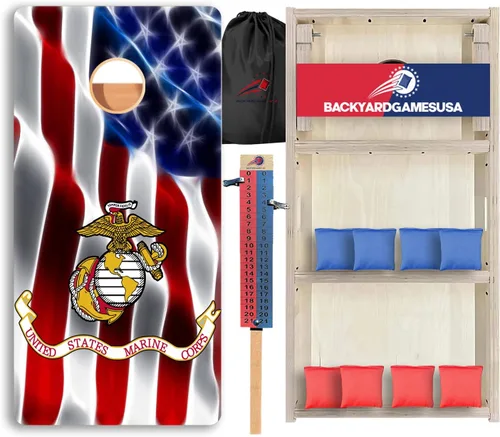 Vista 44 de CornholeGamesUSA Pro - Juego de tablas de Cornhole Fabricado en Estados Unidos Abedul báltico 3/4 Sin rebote Patas triples gruesas Dos 1