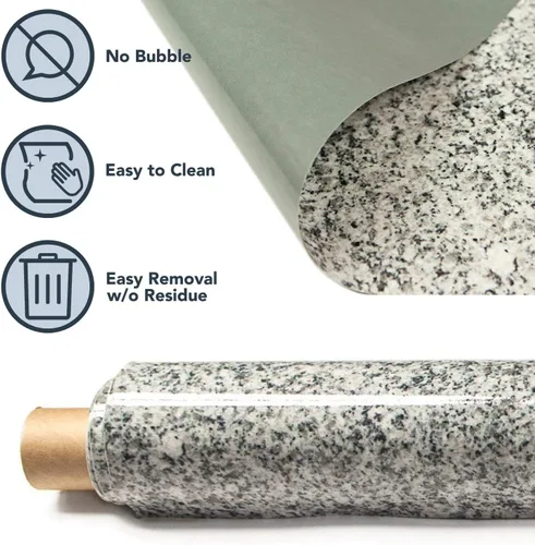 Vista 3 de Instant Granite, película para encimera - color Luna pearl