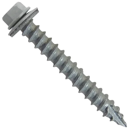Vista 42 de TORNILLOS PARA TECHOS DE METAL #14: (250) Tornillos x 1" ABC GRIS Tornillo para techo de chapa metálica con cabeza hexagonal y arandela.