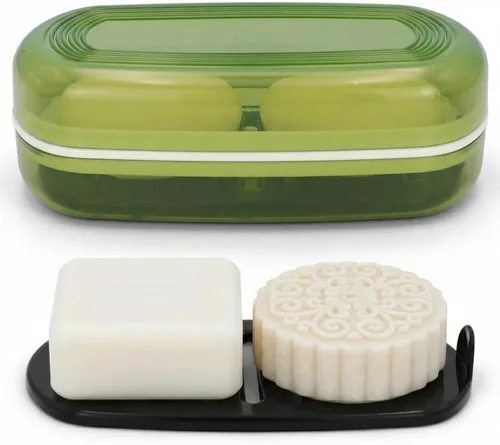 Vista 10 de AIMAIAIMAI Juego de 3 jaboneras de silicona, soporte para jabón con diseño autodrenante, bandeja fácil de limpiar para ducha, baño, cocina y bañera