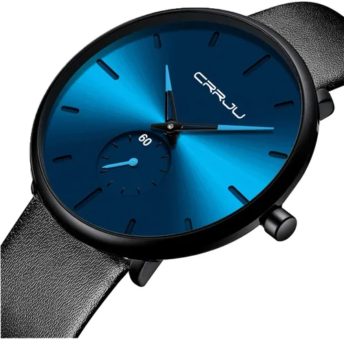 Vista 6 de Mens Watches Ultra-Thin Minimalist Waterproof-Fashion Wrist Watch for Men Unisex Dress with Leather Band