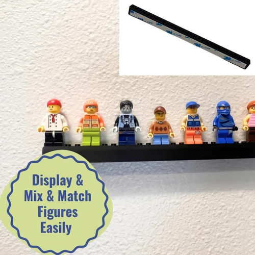 Vista 3 de Collectibles - Tira adhesiva de montaje compatible con minifiguras Lego Muestra figuras en paredes o en la mayoría de superficies Fabricado
